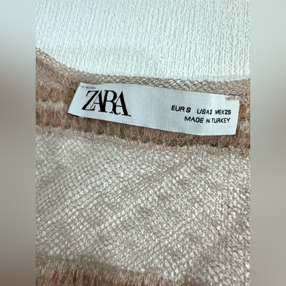 Zara lace knit wrap maxi dress dusty pink size S - Picture 10 of 14